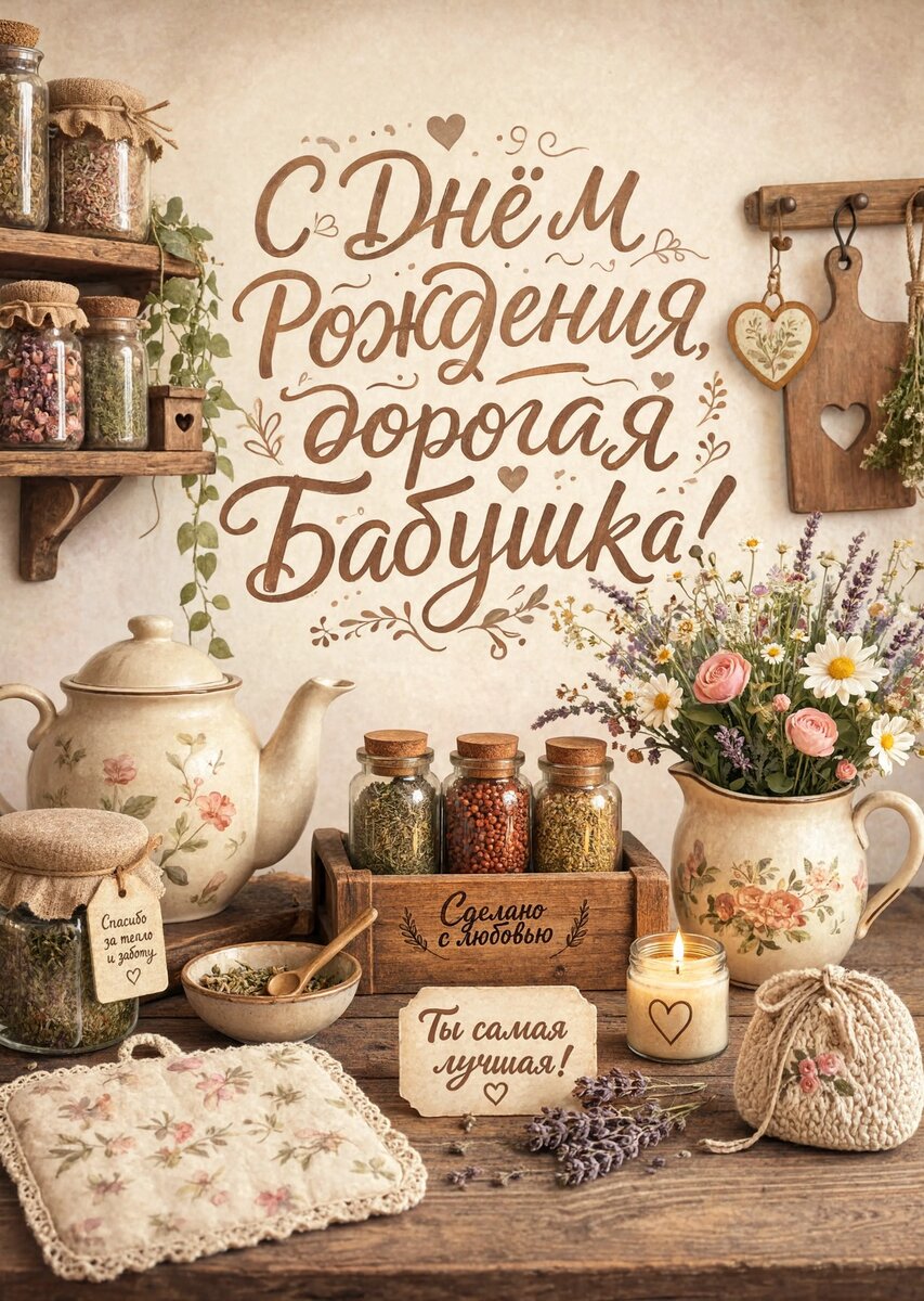 Открытка "С днем рождения бабушка #62