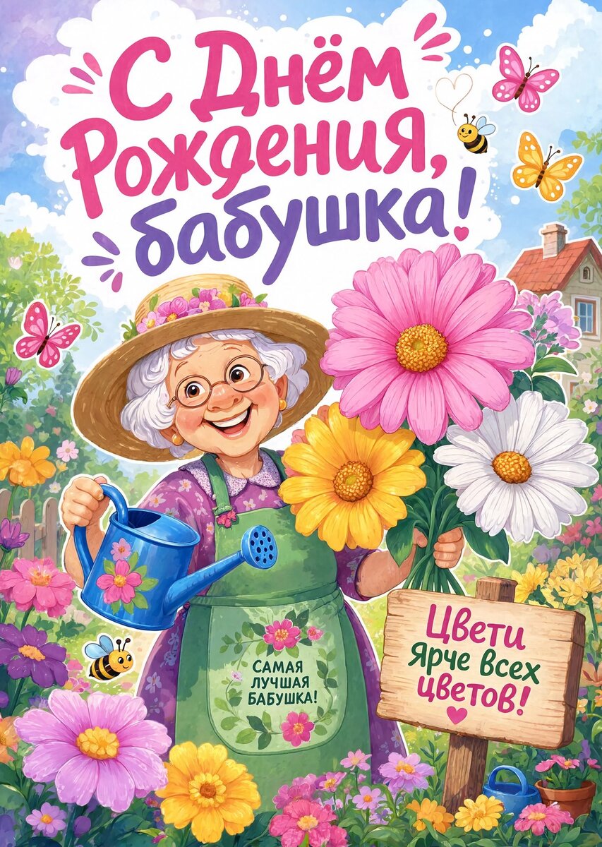 Открытка "С днем рождения бабушка #66