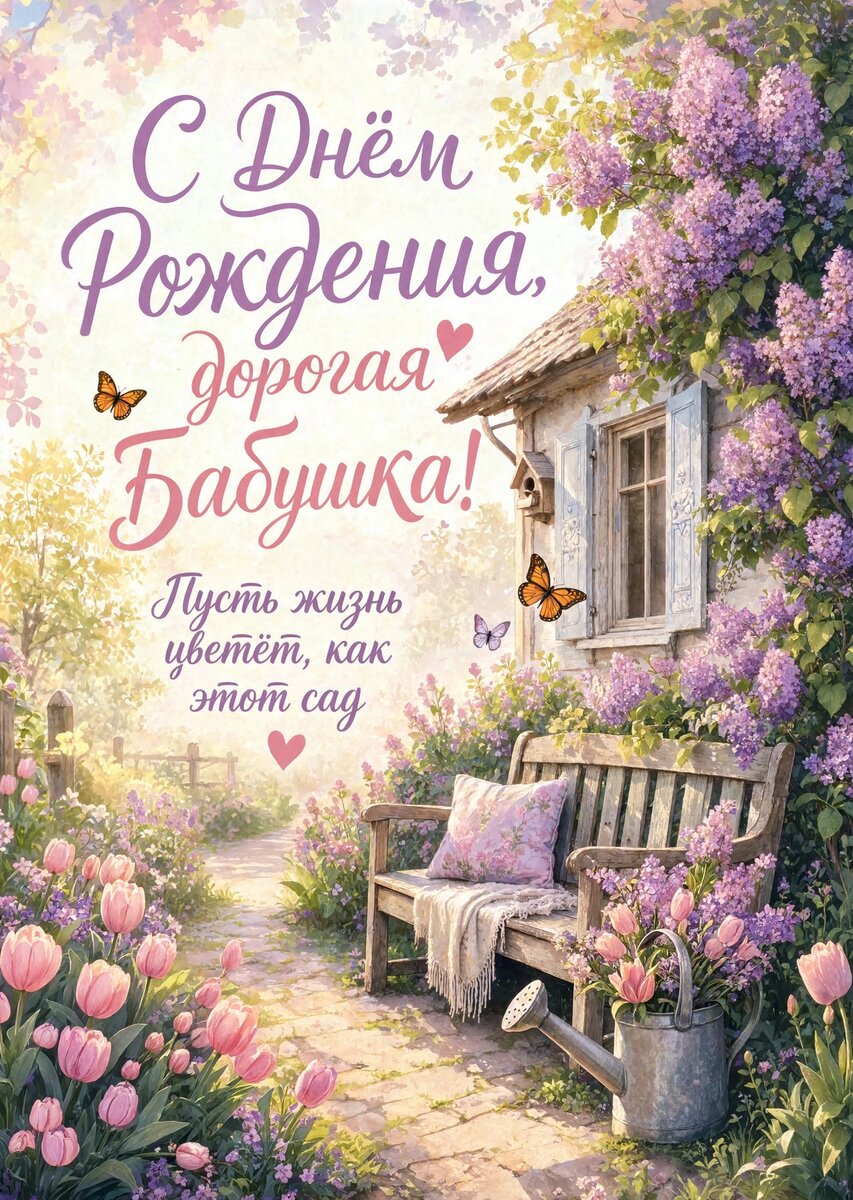 Открытка "С днем рождения бабушка #68
