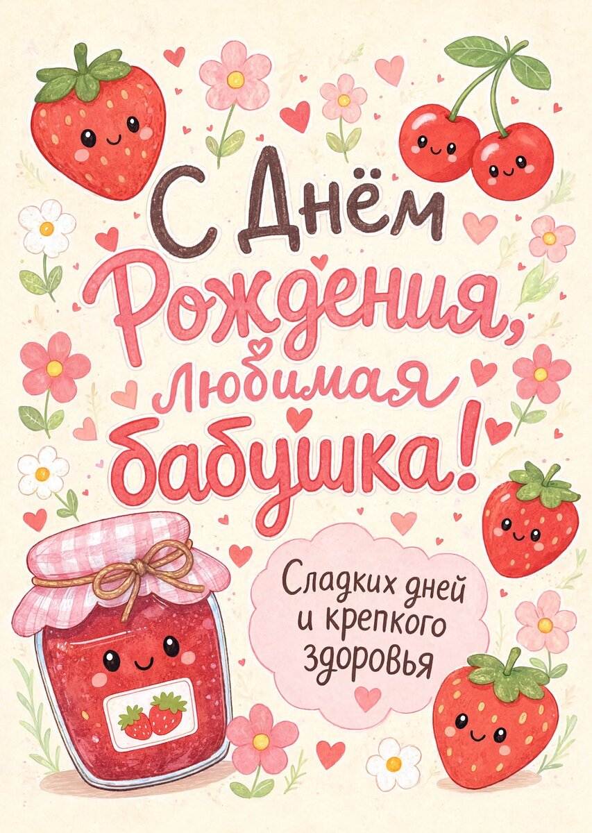 Открытка "С днем рождения бабушка #74