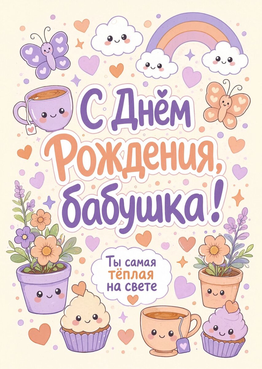 Открытка "С днем рождения бабушка #77