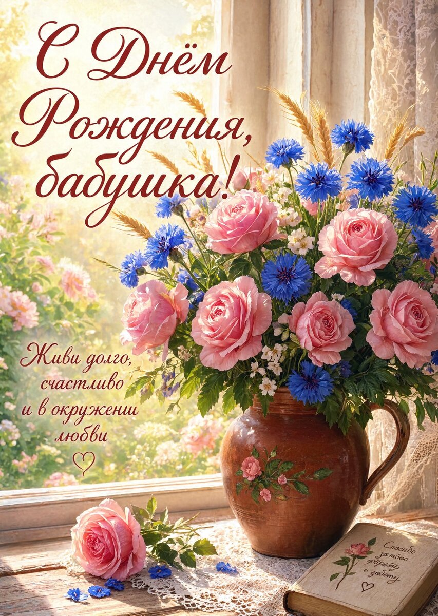 Открытка "С днем рождения бабушка #80