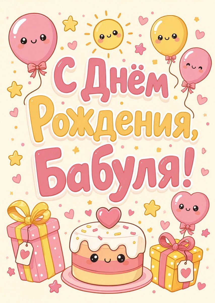 Открытка "С днем рождения бабушка #81