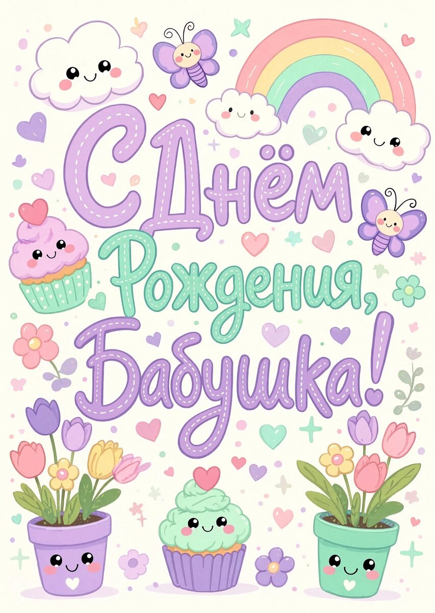 Открытка "С днем рождения бабушка #82