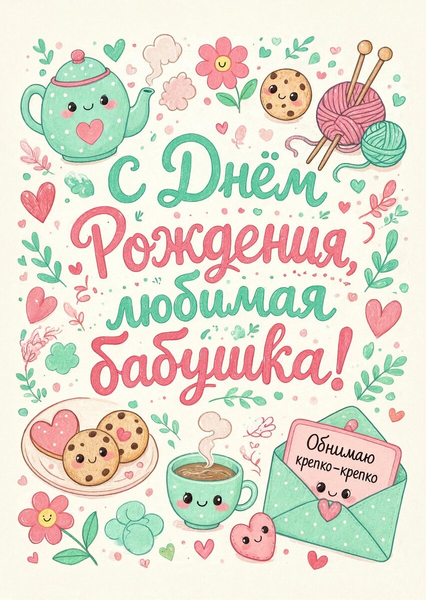 Открытка "С днем рождения бабушка #86