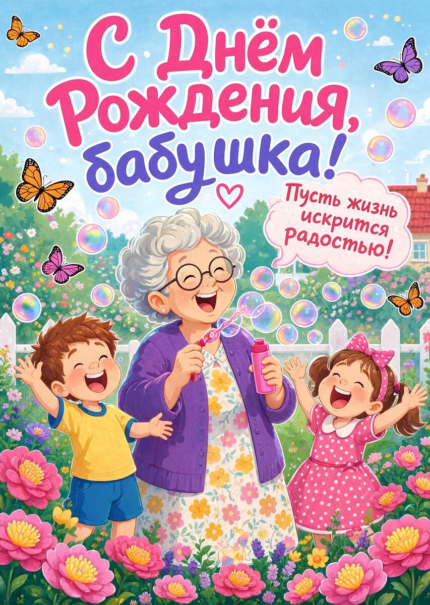 Открытка "С днем рождения бабушка #87