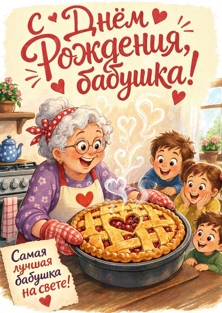 Открытка "С днем рождения бабушка #96