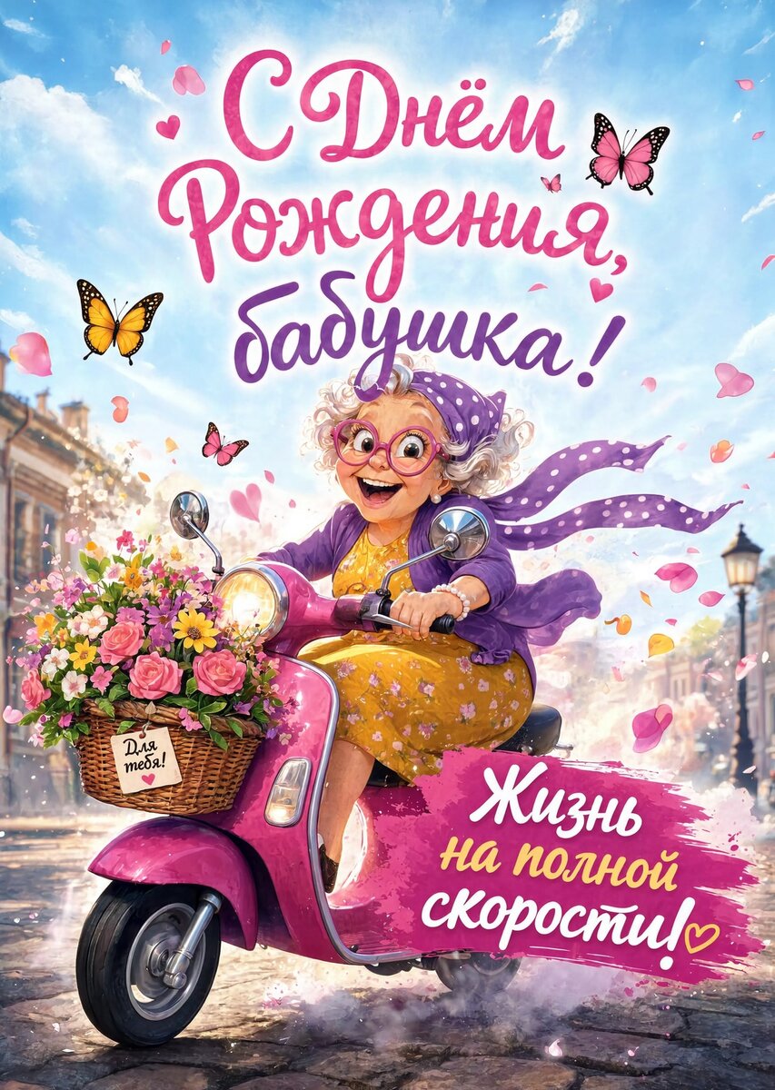 Открытка "С днем рождения бабушка #99