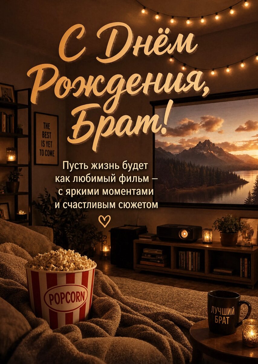 Открытка С днём рождения брату  #10