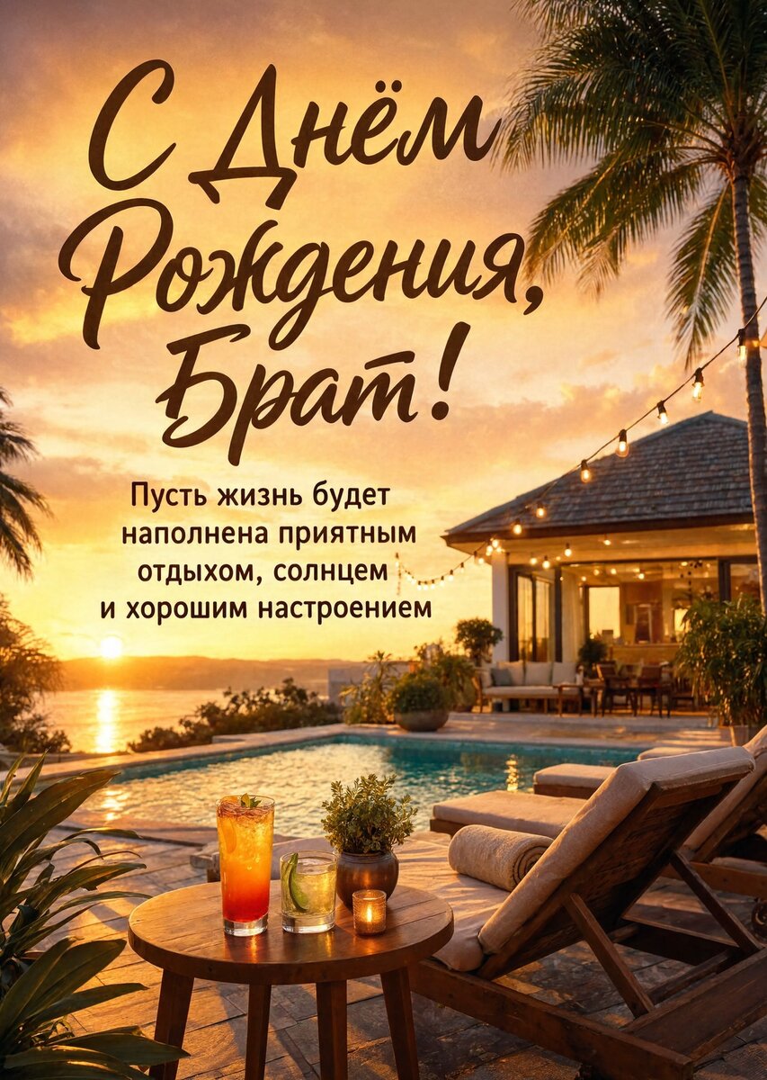 Открытка С днём рождения брату  #13