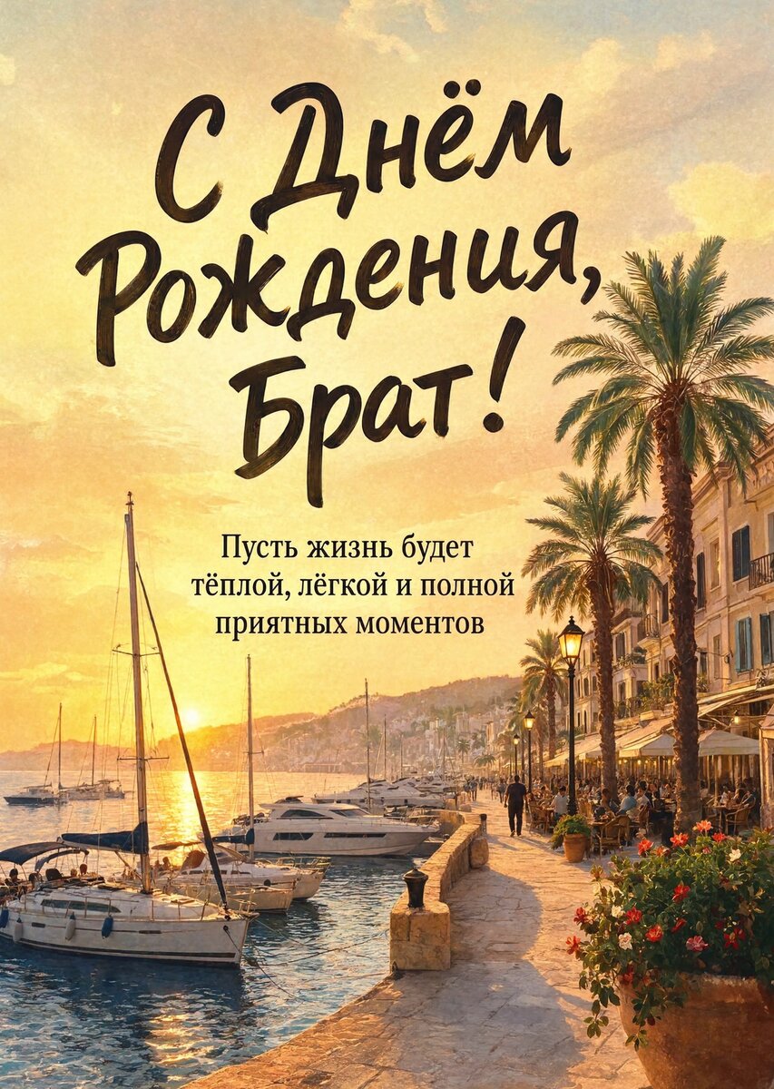 Открытка С днём рождения брату  #19