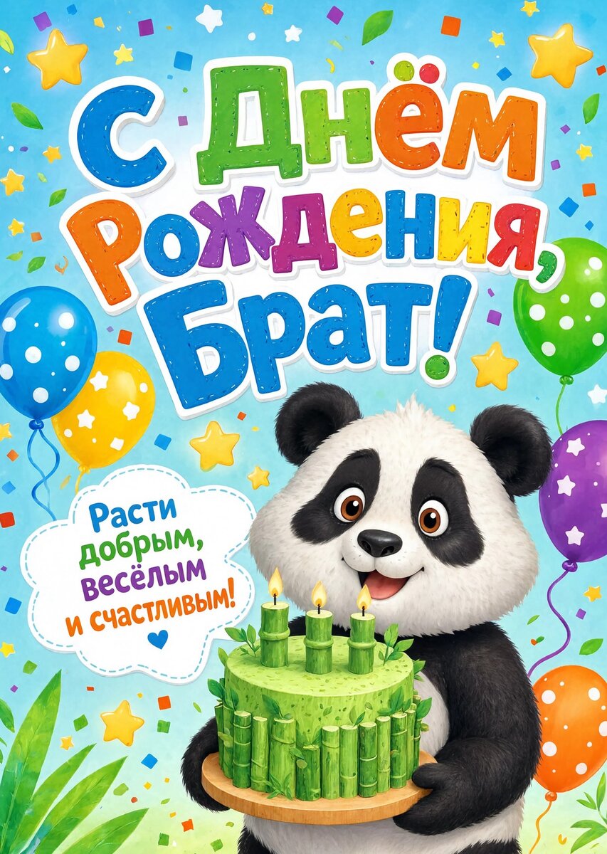 Открытка С днём рождения брату  #2