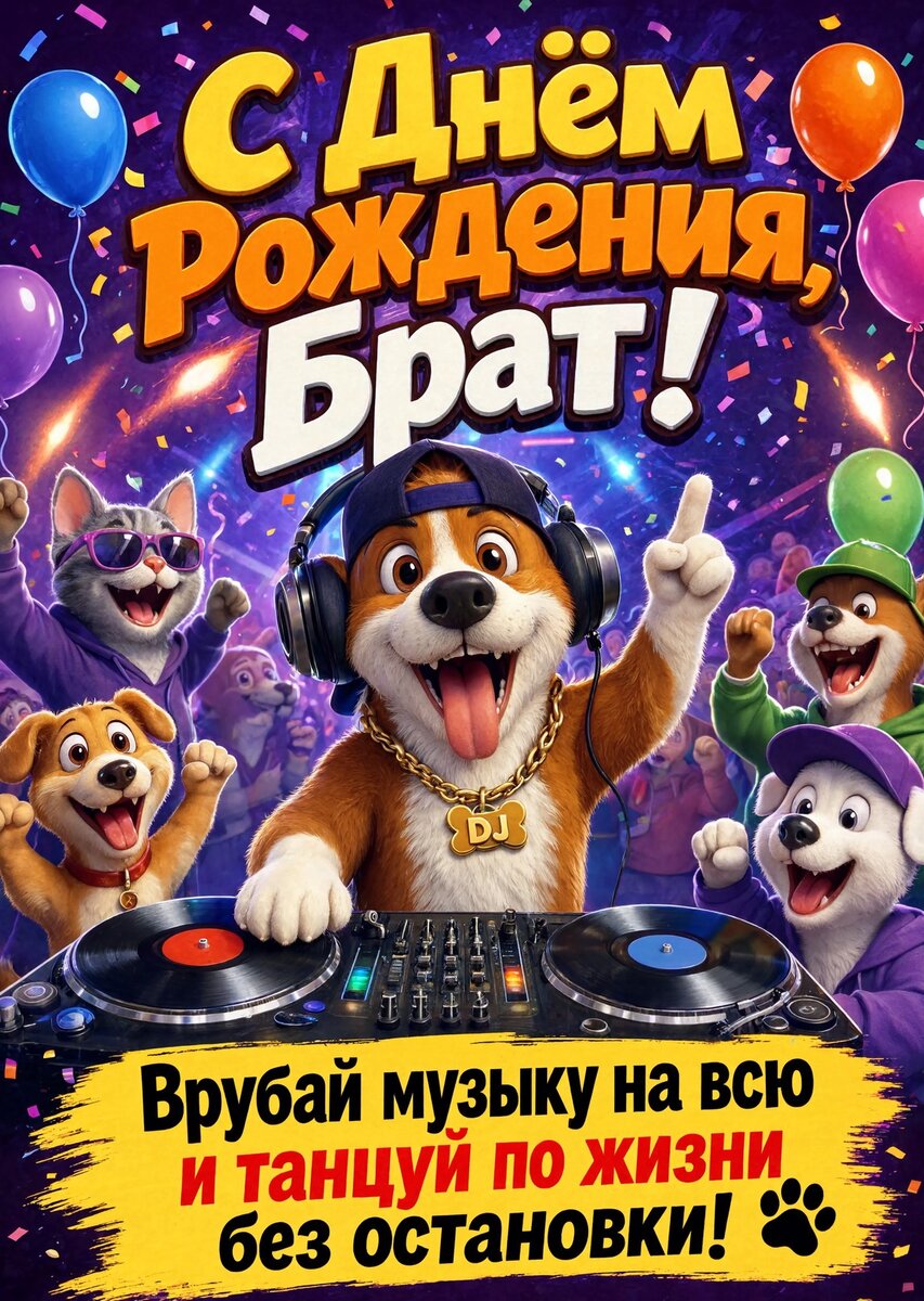 Открытка С днём рождения брату  #27