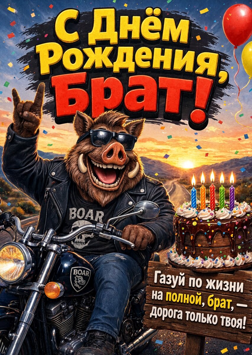Открытка С днём рождения брату  #32