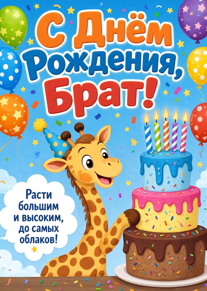 Открытка С днём рождения брату  #33