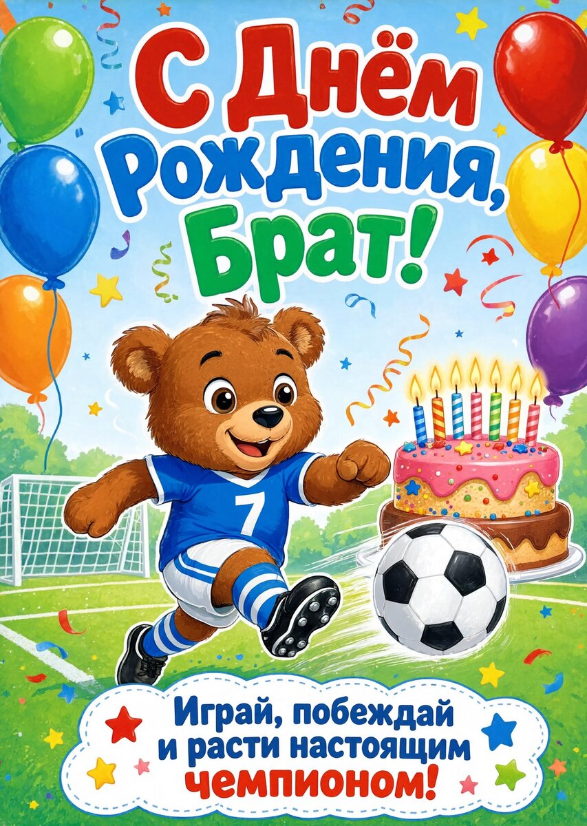 Открытка С днём рождения брату  #39