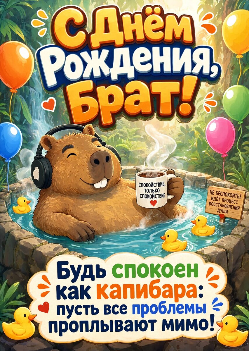 Открытка С днём рождения брату  #47