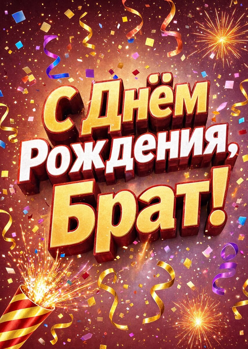 Открытка С днём рождения брату  #48