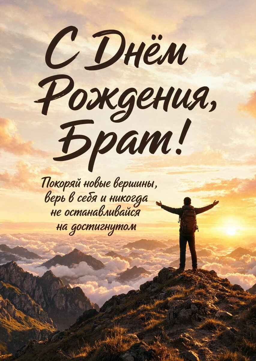 Открытка С днём рождения брату  #62