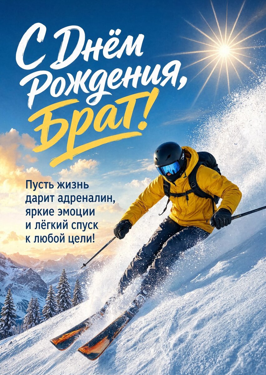 Открытка С днём рождения брату  #65