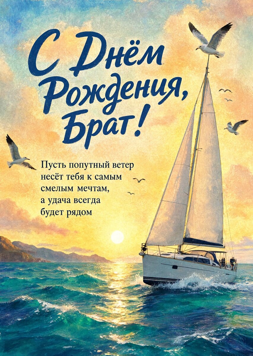 Открытка С днём рождения брату  #74