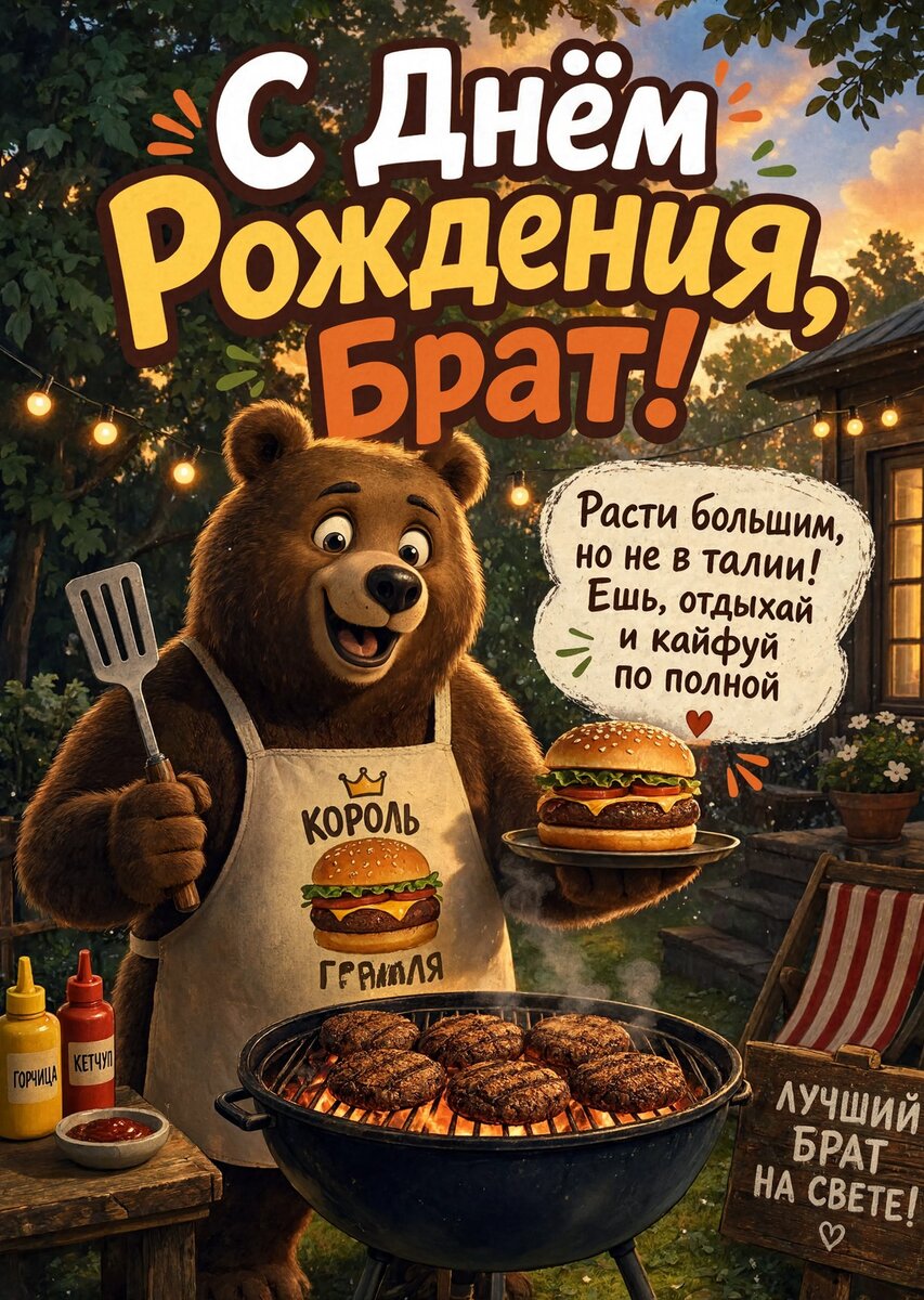 Открытка С днём рождения брату  #75