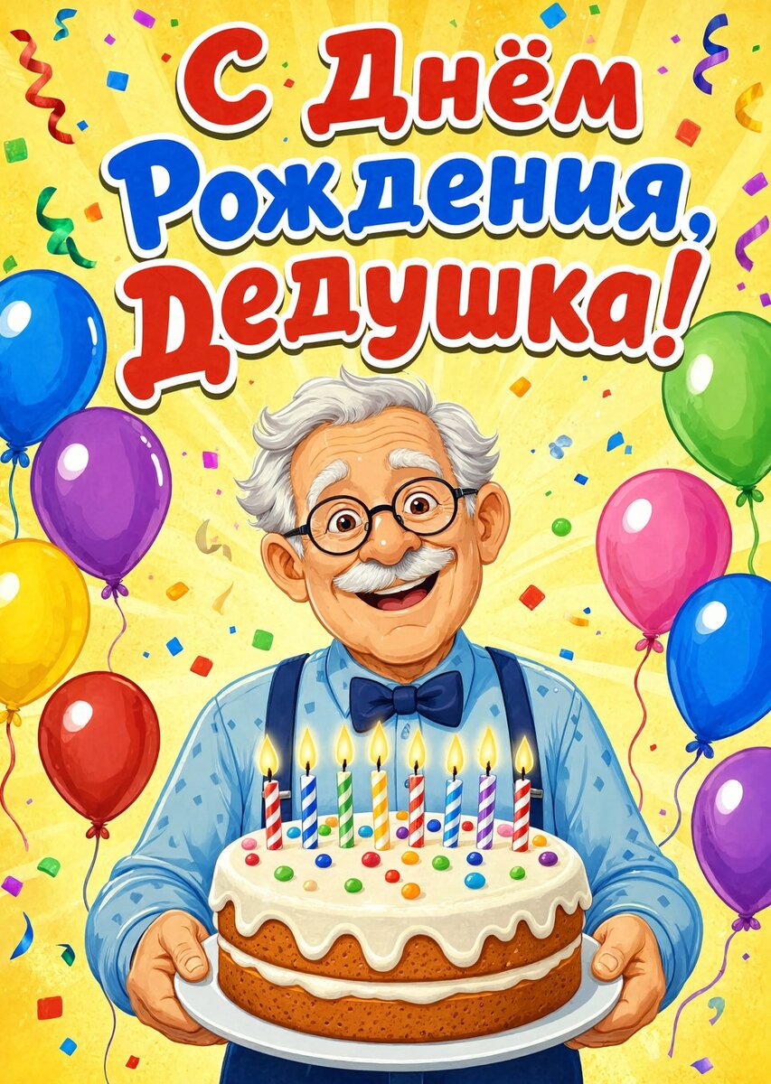 Открытка "С днём рождения дедушке" #10