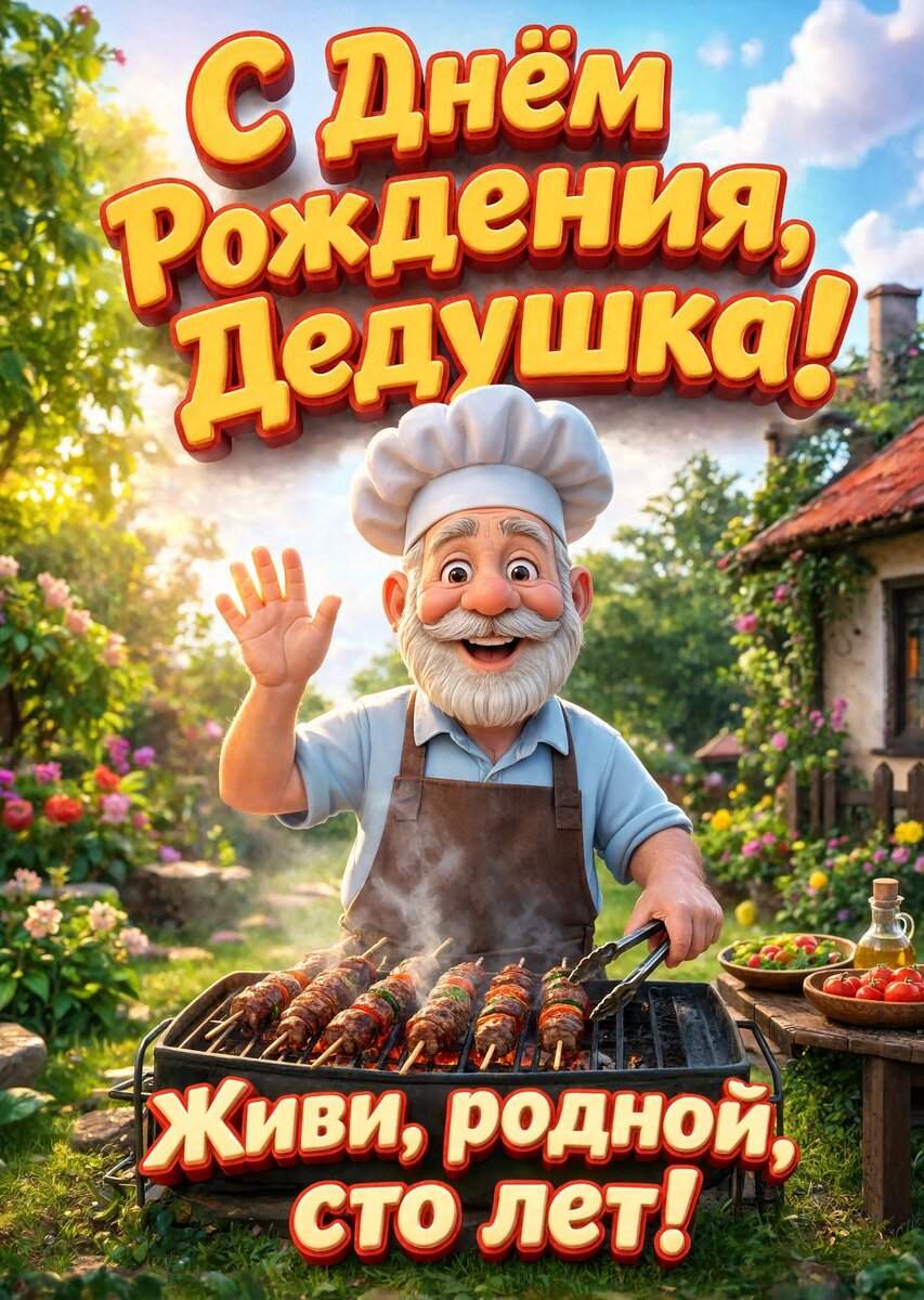 Открытка "С днём рождения дедушке" #25