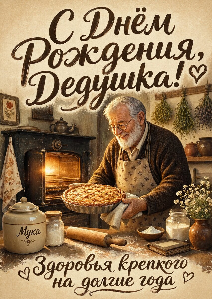 Открытка "С днём рождения дедушке" #32