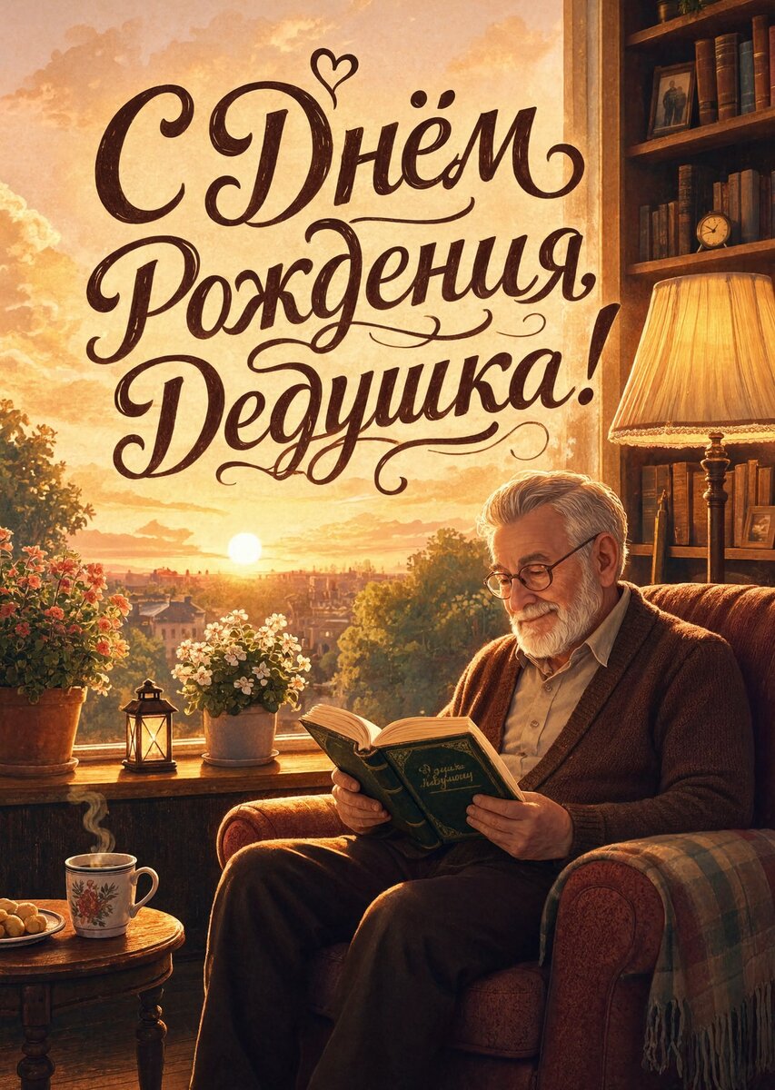 Открытка "С днём рождения дедушке" #34