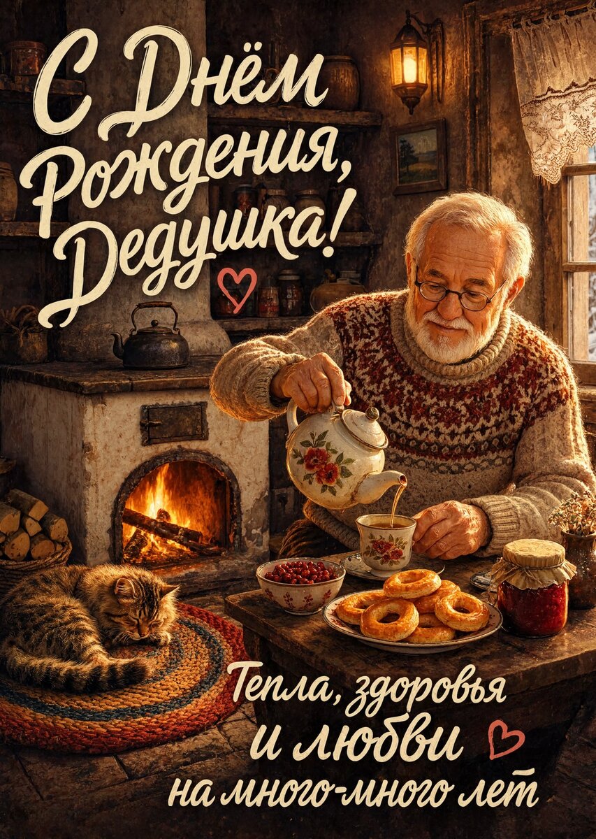 Открытка "С днём рождения дедушке" #35