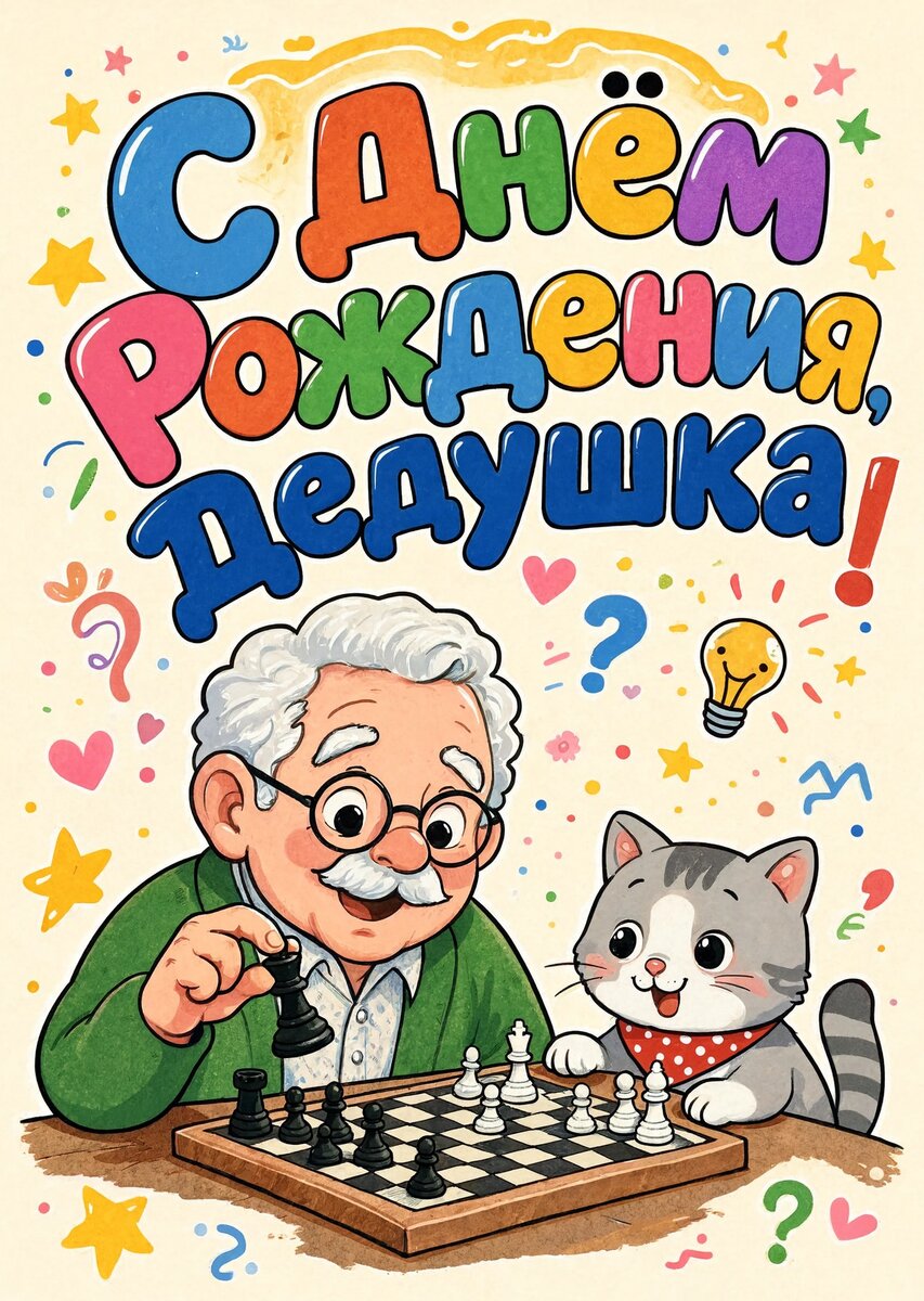 Открытка "С днём рождения дедушке" #36