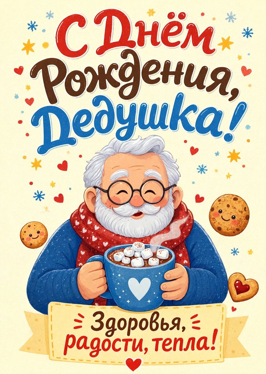 Открытка "С днём рождения дедушке" #39