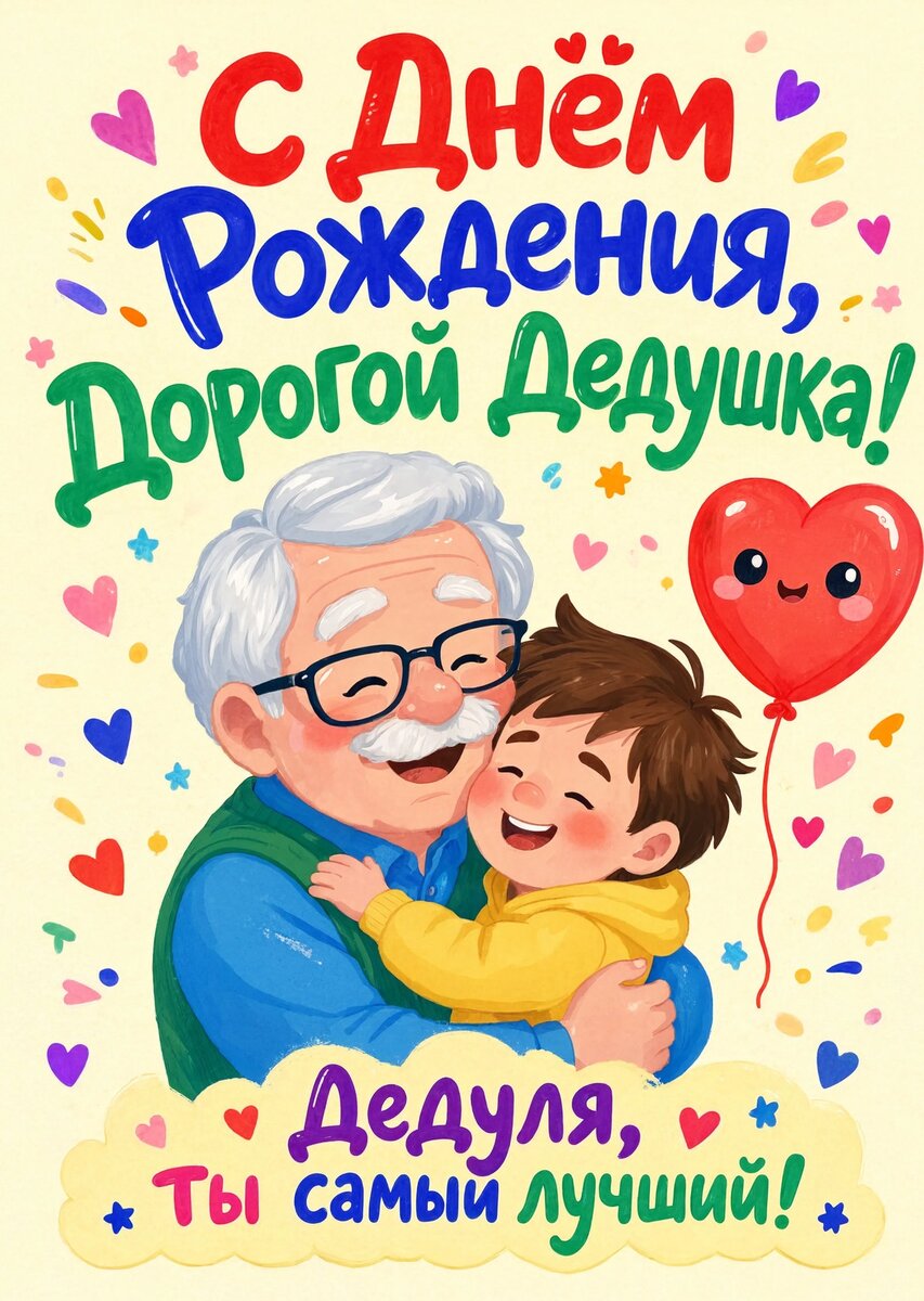 Открытка "С днём рождения дедушке" #41