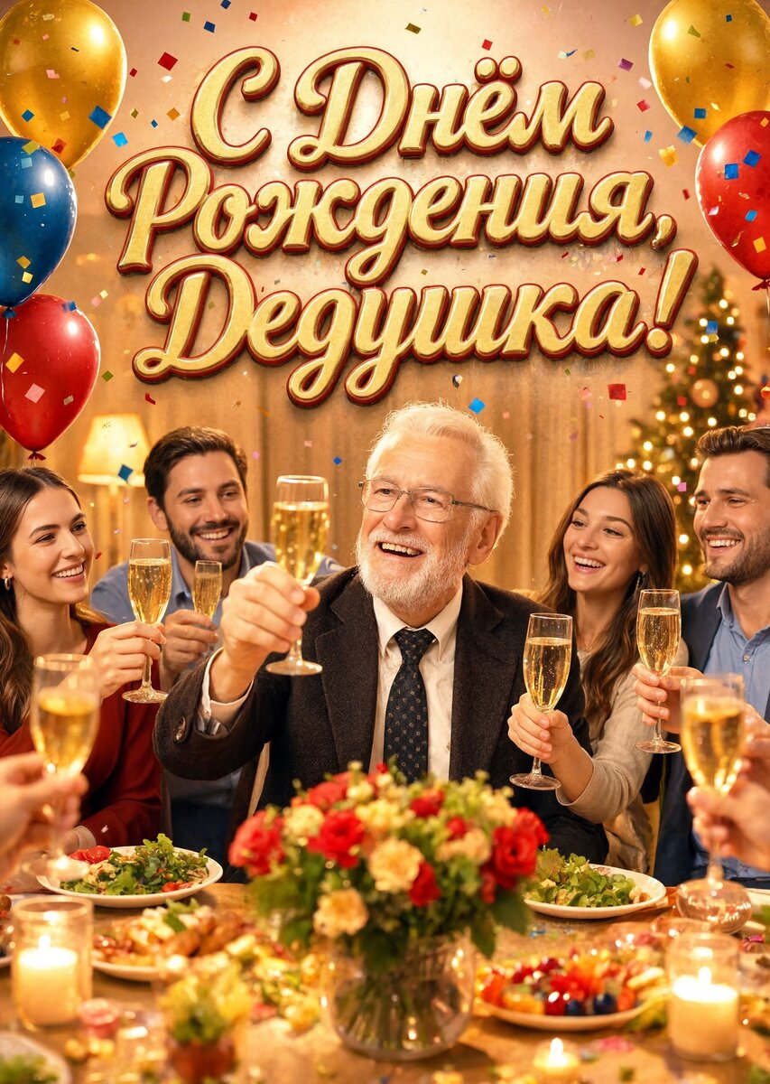Открытка "С днём рождения дедушке" #50