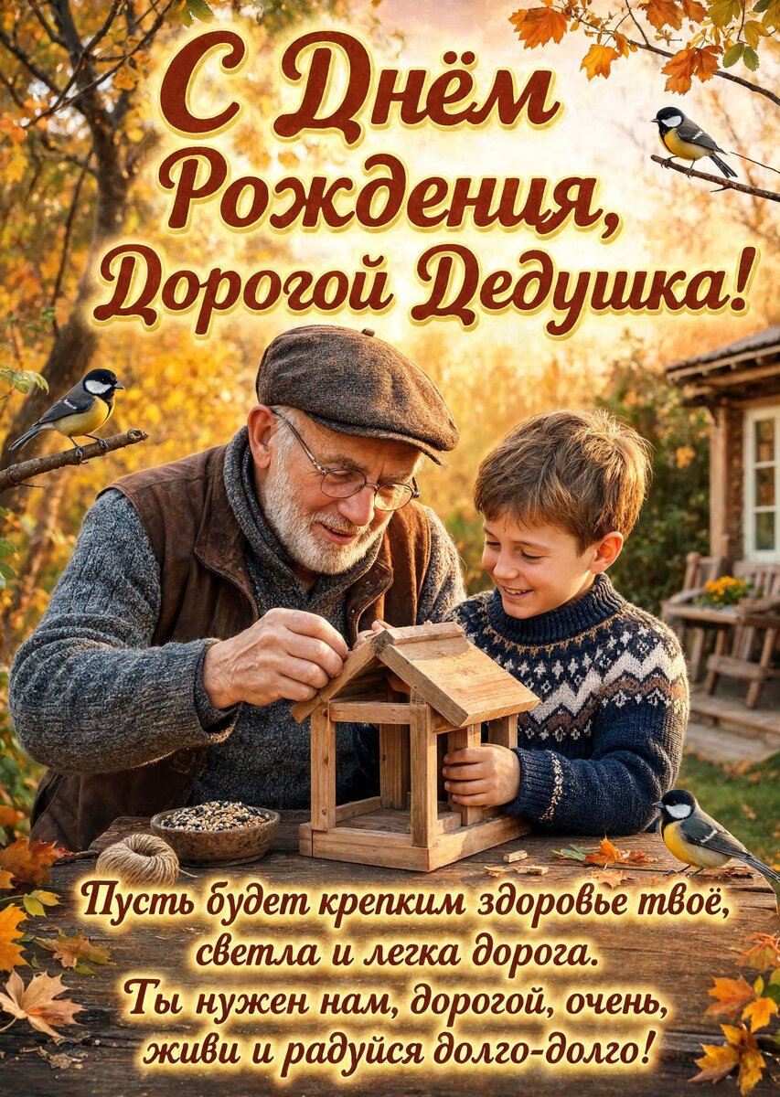Открытка "С днём рождения дедушке" #54