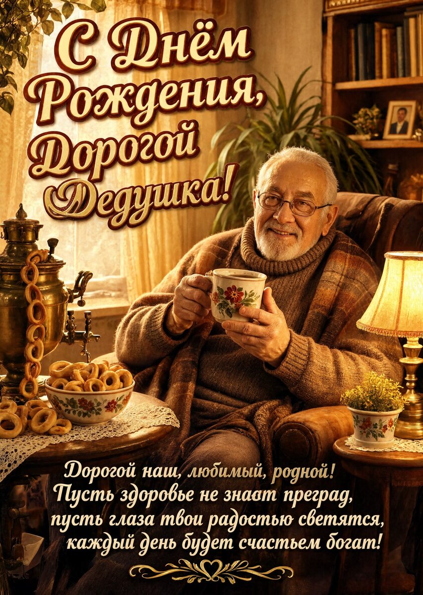 Открытка "С днём рождения дедушке" #68