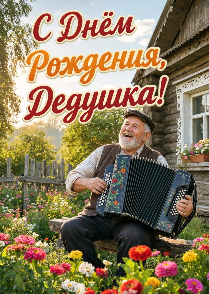 Открытка "С днём рождения дедушке" #69