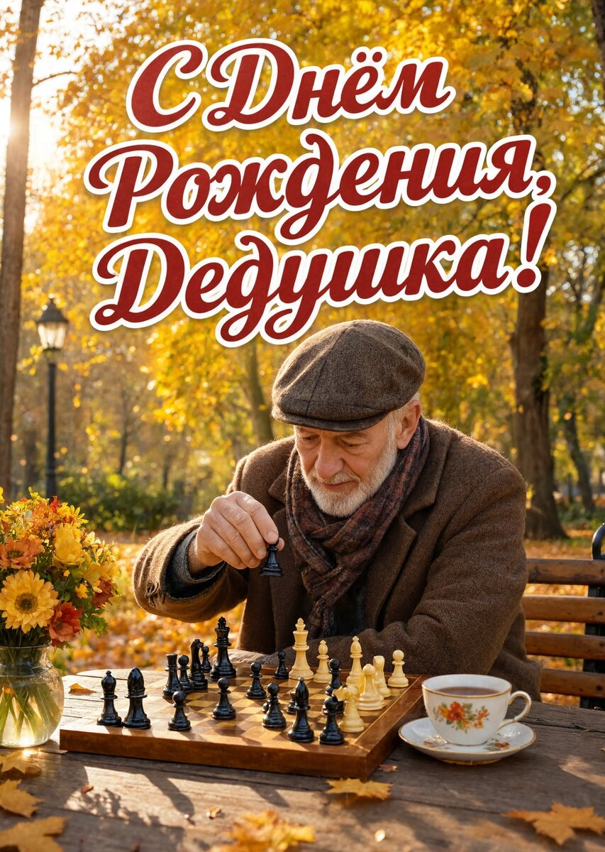 Открытка "С днём рождения дедушке" #78