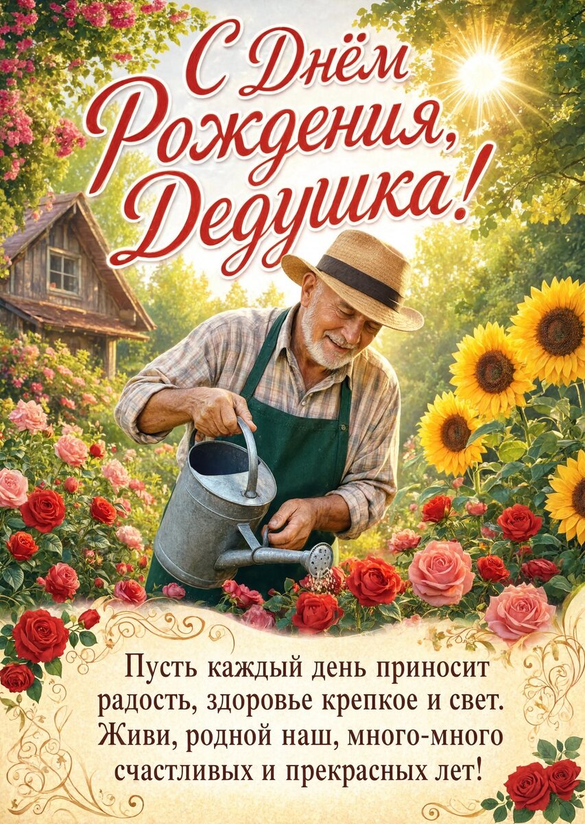 Открытка "С днём рождения дедушке" #83