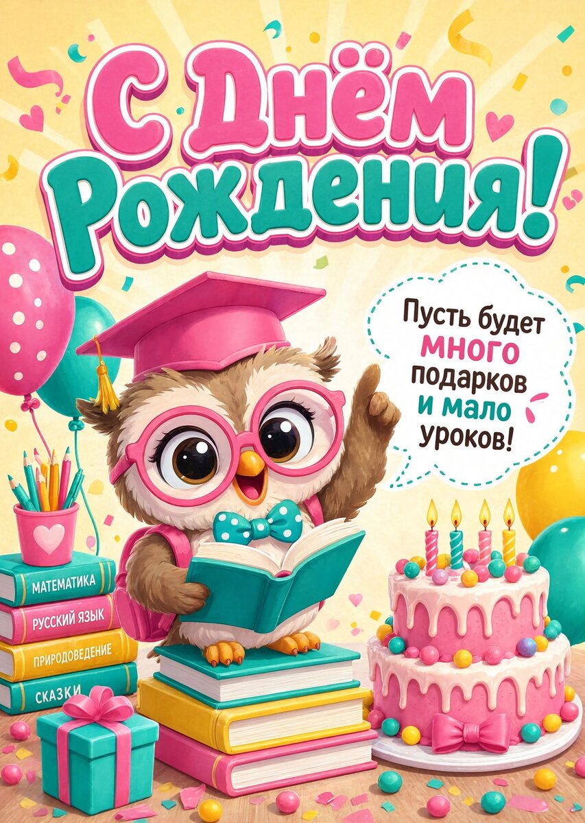 Открытка С Днём Рождения Девочке #1
