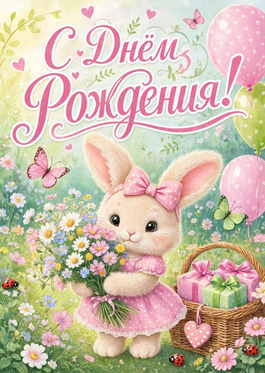 Открытка С Днём Рождения Девочке #106