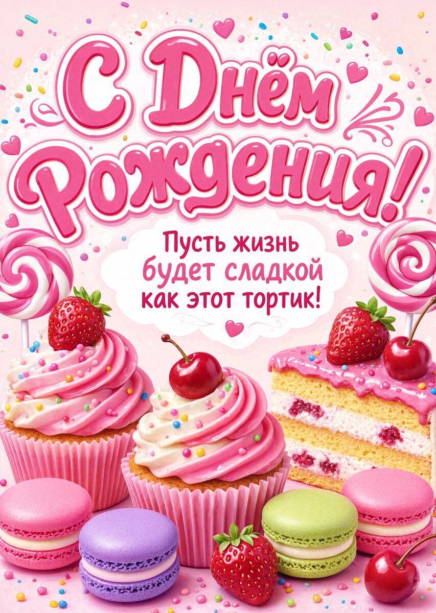Открытка С Днём Рождения Девочке #108