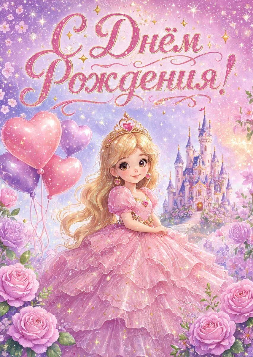 Открытка С Днём Рождения Девочке #109