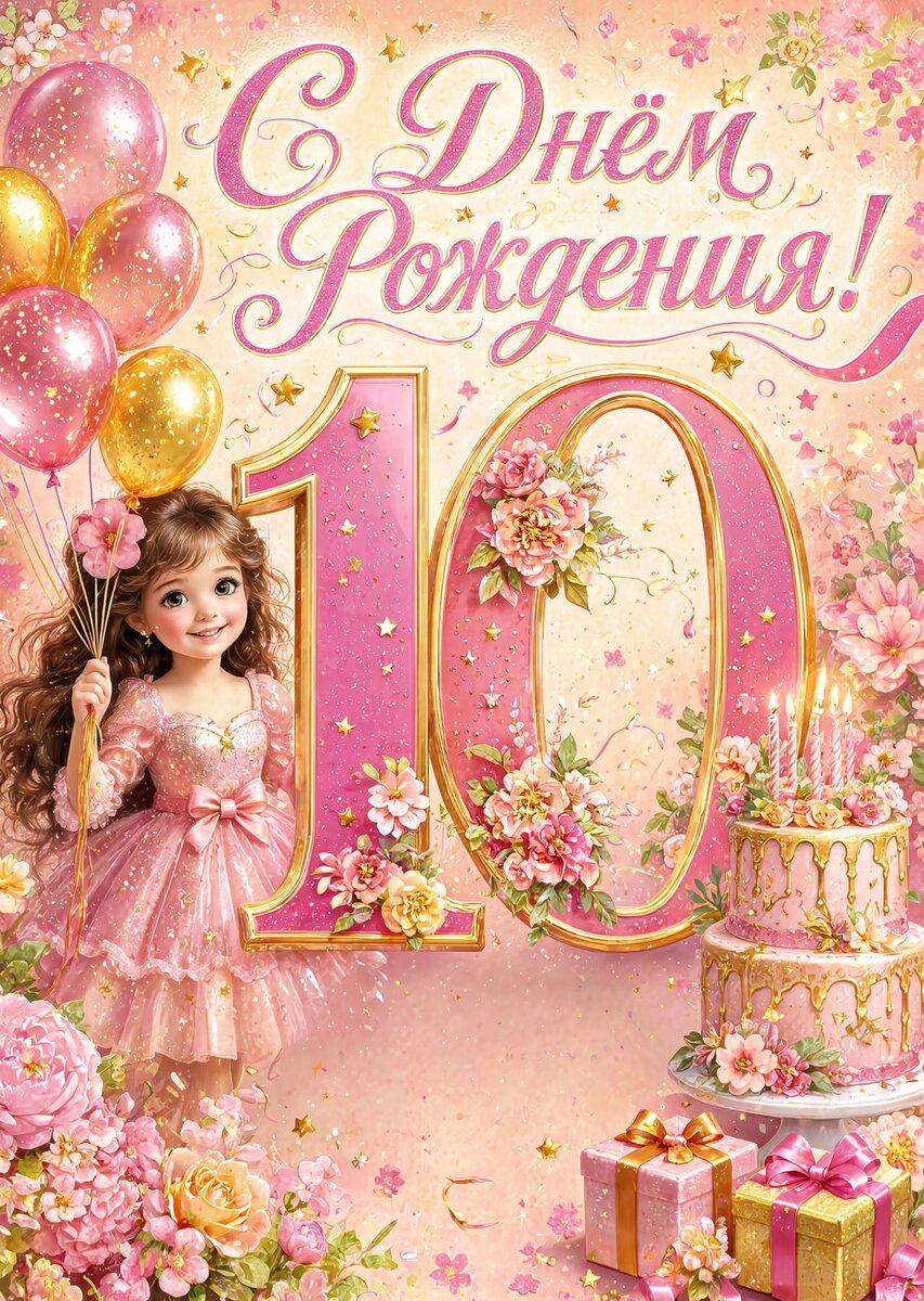 Открытка С Днём Рождения Девочке #11