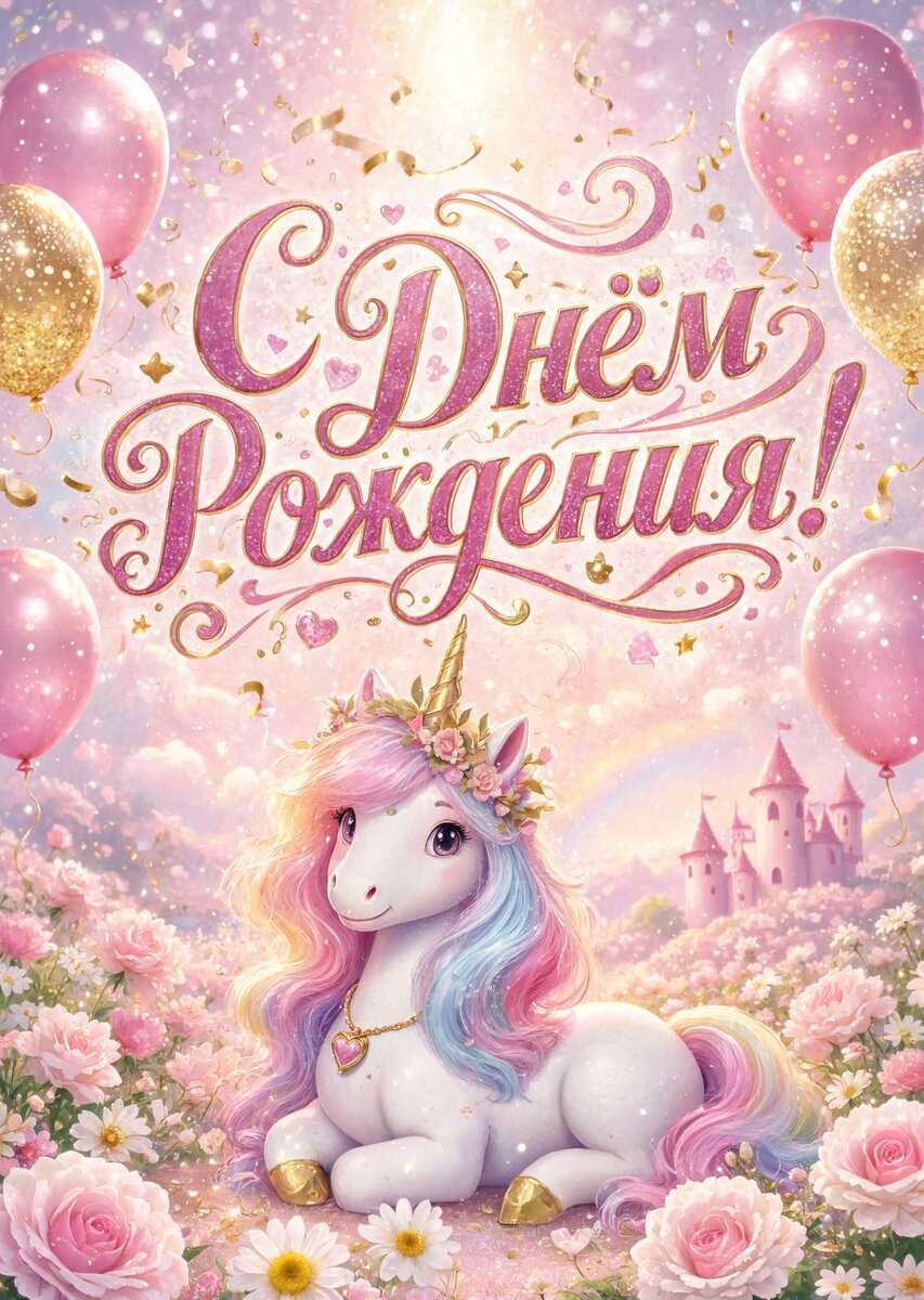 Открытка С Днём Рождения Девочке #110