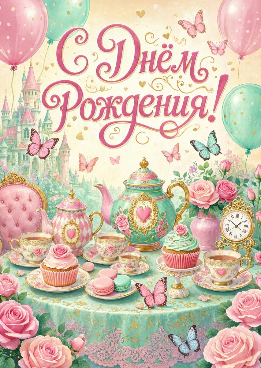 Открытка С Днём Рождения Девочке #111