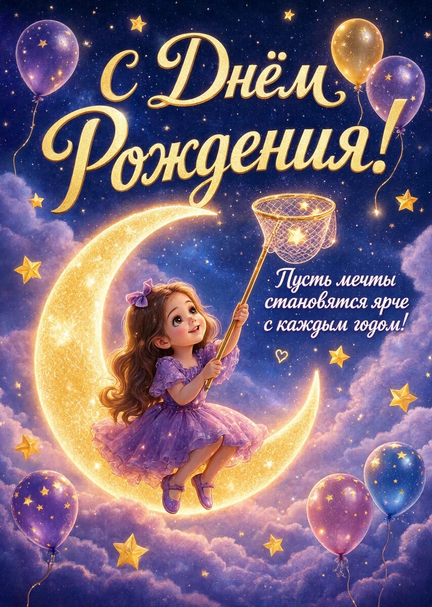 Открытка С Днём Рождения Девочке #117