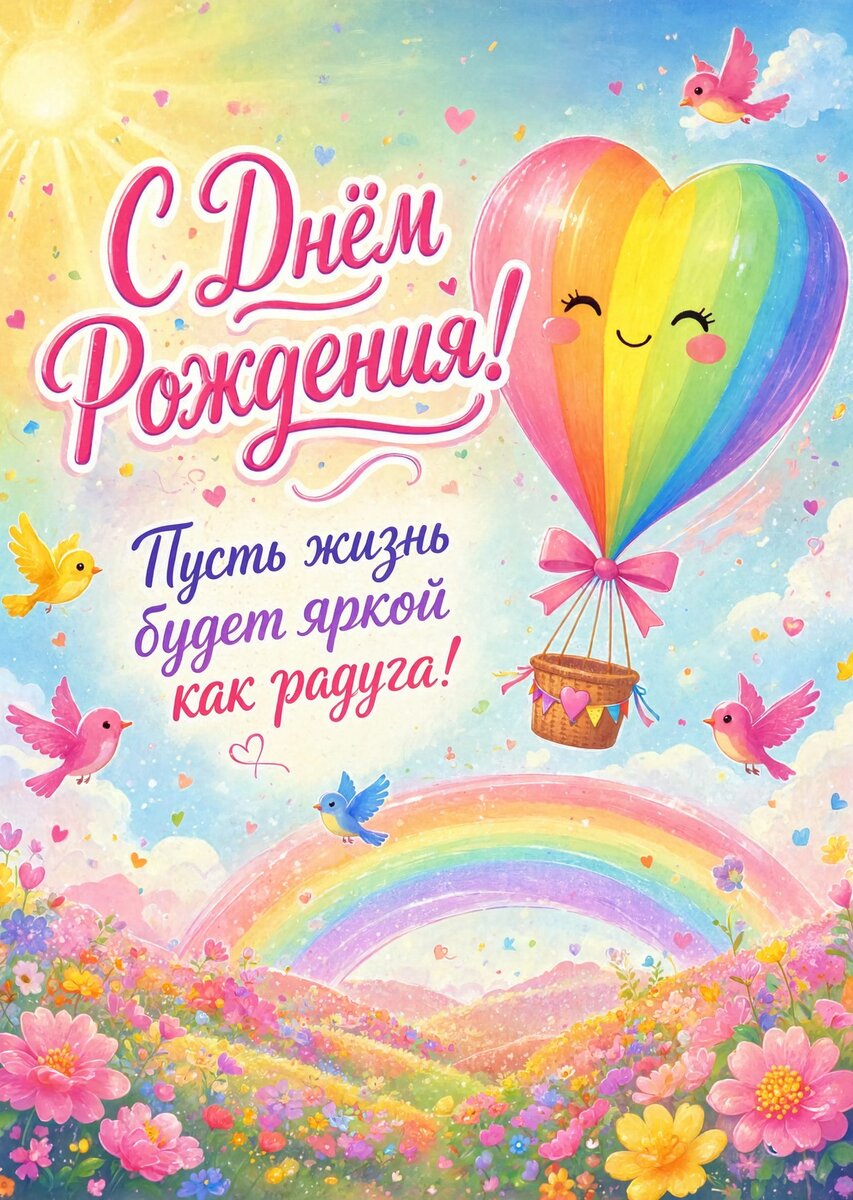 Открытка С Днём Рождения Девочке #123