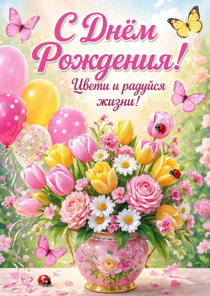 Открытка С Днём Рождения Девочке #124